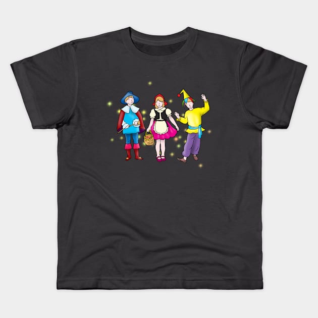 children in carnival costumes Kids T-Shirt by sonaart